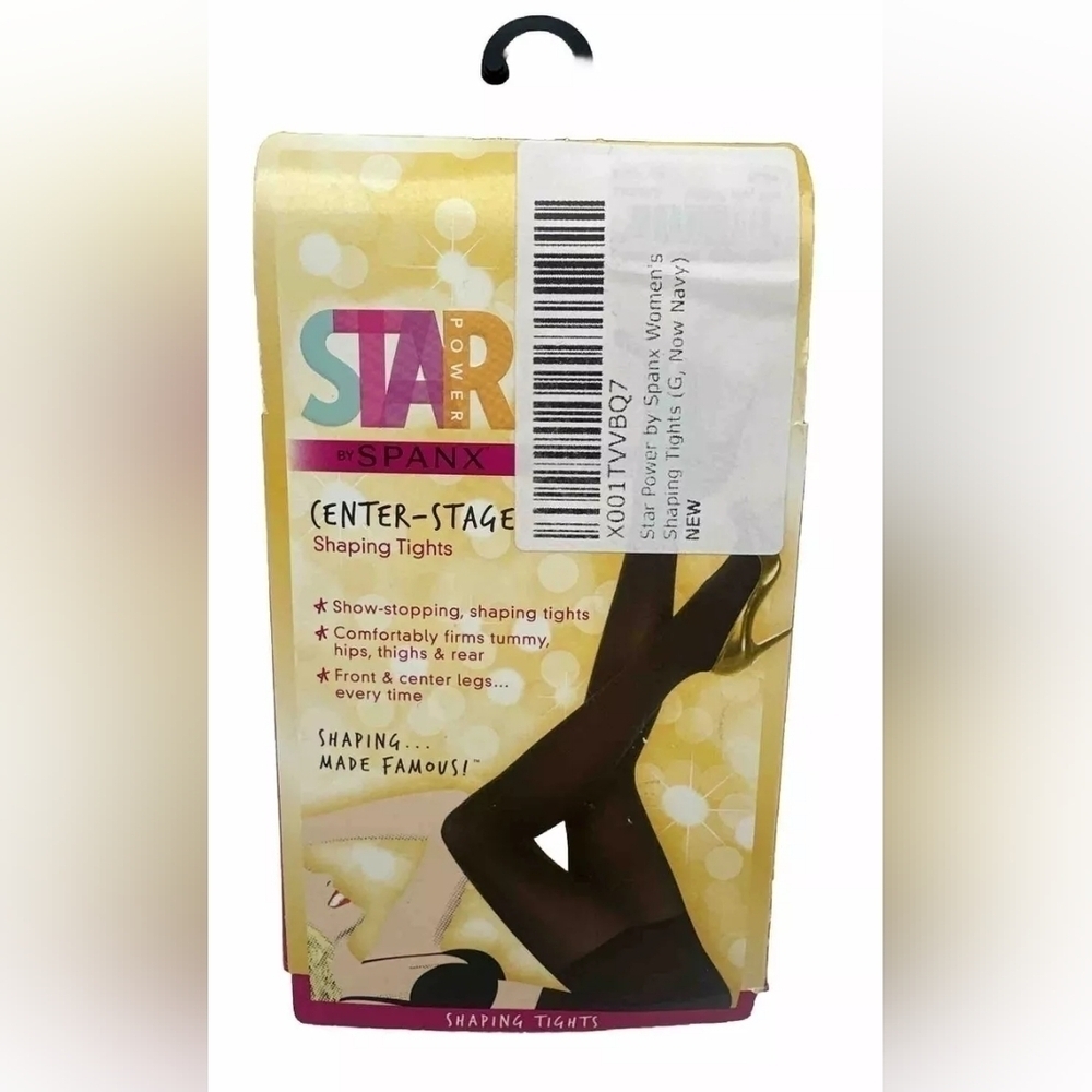 Star Power By Spanx Center Stage Shaping Tights Size G Navy High Waist New!